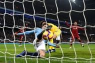 A goal-line clearance by Stones to deny Liverpool's brilliant attempt at Etihad